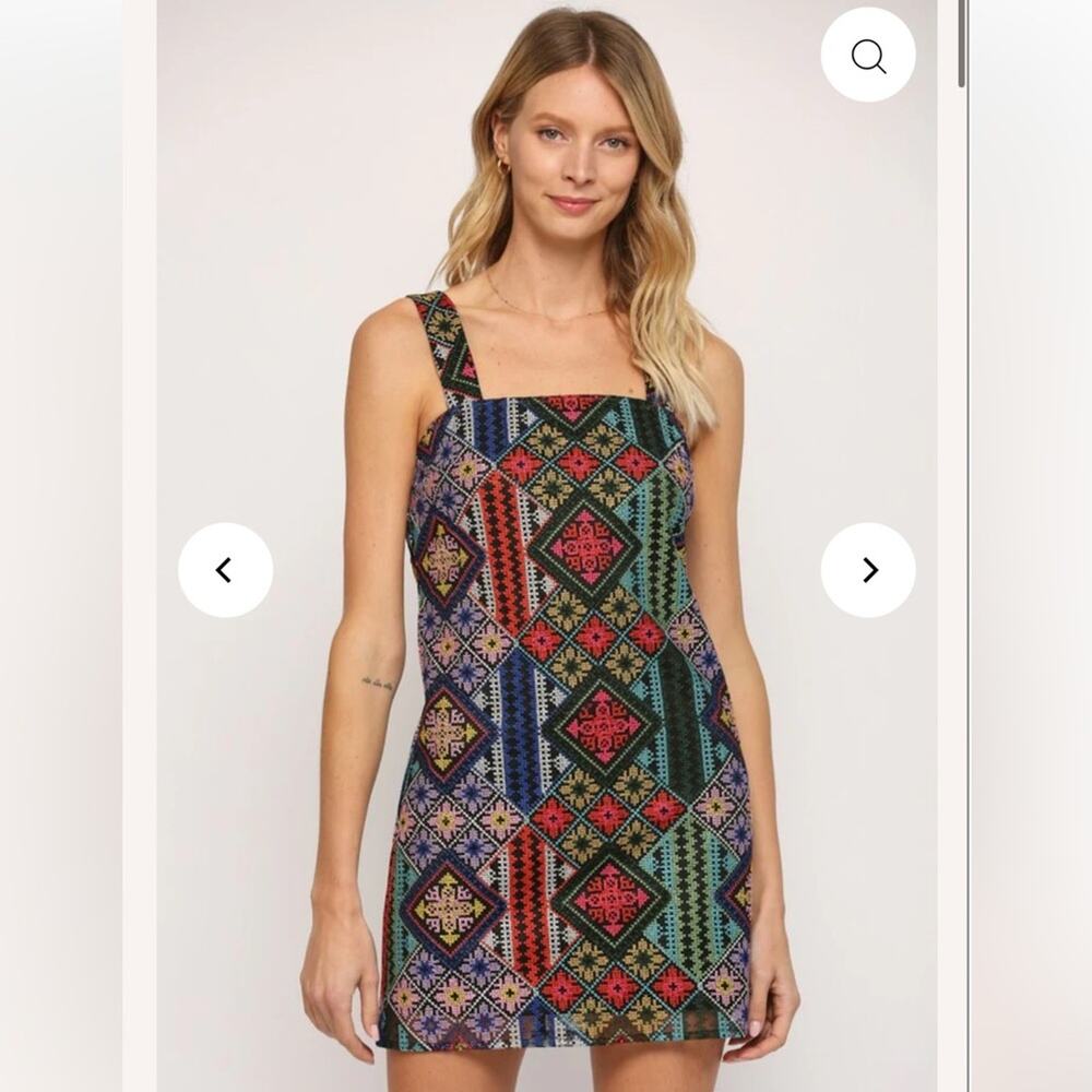 Bandit & the Babe Bermuda Patchwork Mini Dress Women’s Size Small Multicolor